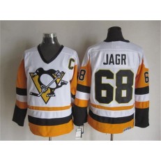 Pittsburgh Penguins #68 Jaromir Jagr White Black CCM Throwback Stitched NHL Jersey