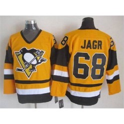 Pittsburgh Penguins #68 Jaromir Jagr Yellow Mitchell & Ness Stitched NHL Jersey