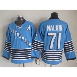 Pittsburgh Penguins #71 Evgeni Malkin Light Blue CCM Throwback Stitched NHL Jersey