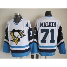 Pittsburgh Penguins #71 Evgeni Malkin White Blue CCM Throwback Stitched NHL Jersey