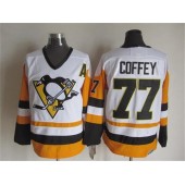 Pittsburgh Penguins #77 Paul Coffey White Black CCM Throwback Stitched NHL Jersey