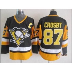 Pittsburgh Penguins #87 Sidney Crosby Black CCM Throwback Stitched NHL Jersey