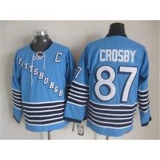 Pittsburgh Penguins #87 Sidney Crosby Light Blue CCM Throwback Stitched NHL Jersey