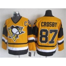 Pittsburgh Penguins #87 Sidney Crosby Yellow Mitchell & Ness Stitched NHL Jersey