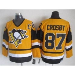 Pittsburgh Penguins #87 Sidney Crosby Yellow Mitchell & Ness Stitched NHL Jersey