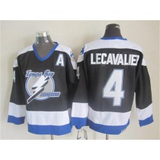 Tampa Bay Lightning #4 Vincent Lecavalier Black CCM Throwback Stitched NHL Jersey