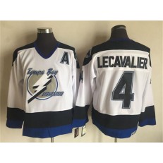 Tampa Bay Lightning #4 Vincent Lecavalier White CCM Throwback Stitched NHL Jersey