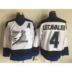 Tampa Bay Lightning #4 Vincent Lecavalier White CCM Throwback Stitched NHL Jersey