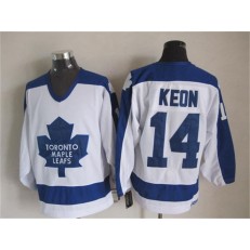 Toronto Maple Leafs #14 Dave Keon White Blue CCM Throwback Stitched NHL Jersey