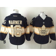 Toronto Maple Leafs #16 Mitchell Marner 100th Anniversary Black Reebok Stitched NHL Jersey