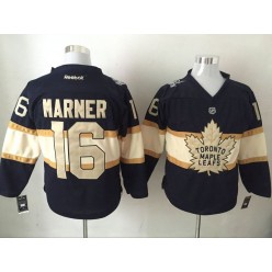 Toronto Maple Leafs #16 Mitchell Marner 100th Anniversary Black Reebok Stitched NHL Jersey