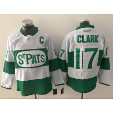 Toronto Maple Leafs #17 Wendel Clark White St. Patrick's Day Reebok Stitched NHL Jersey