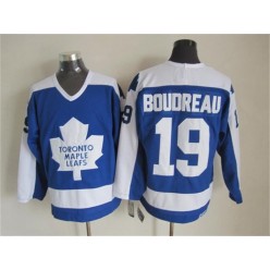 Toronto Maple Leafs #19 Bruce Boudreau Blue White CCM Throwback Stitched NHL Jersey