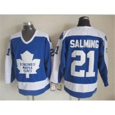 Toronto Maple Leafs #21 Borje Salming Blue White CCM Throwback Stitched NHL Jersey