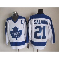 Toronto Maple Leafs #21 Borje Salming White Blue CCM Throwback Stitched NHL Jersey