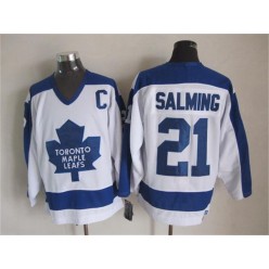 Toronto Maple Leafs #21 Borje Salming White Blue CCM Throwback Stitched NHL Jersey