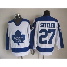 Toronto Maple Leafs #27 Darryl Sittler White Blue CCM Throwback Stitched NHL Jersey