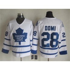 Toronto Maple Leafs #28 Tie Domi White CCM Throwback Stitched NHL Jersey