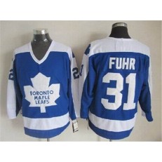 Toronto Maple Leafs #31 Grant Fuhr Blue White CCM Throwback Stitched NHL Jersey
