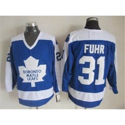 Toronto Maple Leafs #31 Grant Fuhr Blue White CCM Throwback Stitched NHL Jersey