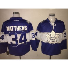 Toronto Maple Leafs #34 Auston Matthews 100th Anniversary Blue Reebok Stitched NHL Jersey