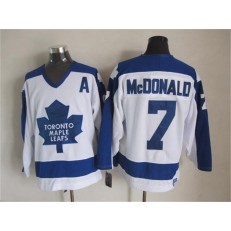 Toronto Maple Leafs #7 Lanny McDonald White Blue CCM Throwback Stitched NHL Jersey