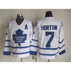 Toronto Maple Leafs #7 Tim Horton White CCM Throwback Stitched NHL Jersey