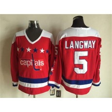 Washington Capitals #5 Rod Langway Red Alternate CCM Throwback Stitched NHL Jersey