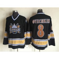 Washington Capitals #8 Alex Ovechkin 2003 Black CCM Vintage Throwback Stitched NHL Jersey