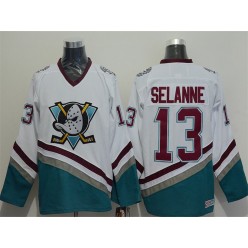 Anaheim Ducks #13 Teemu Selanne White CCM Throwback Stitched NHL Jersey