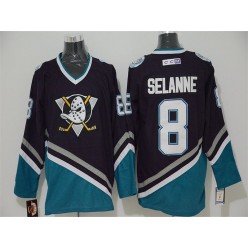 Anaheim Ducks #8 Teemu Selanne Purple Turquoise CCM Throwback Stitched NHL Jersey