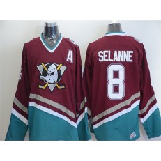 Anaheim Ducks #8 Teemu Selanne Red CCM Throwback Stitched NHL Jersey
