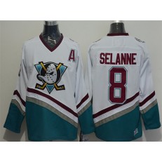 Anaheim Ducks #8 Teemu Selanne White CCM Throwback Stitched NHL Jersey
