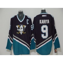 Anaheim Ducks #9 Paul Kariya Purple Turquoise CCM Throwback Stitched NHL Jersey