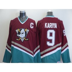 Anaheim Ducks #9 Paul Kariya Red CCM Throwback Stitched NHL Jersey