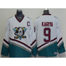 Anaheim Ducks #9 Paul Kariya White CCM Throwback Stitched NHL Jersey