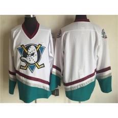 Anaheim Ducks Blank White CCM Throwback Stitched NHL Jersey