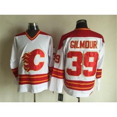 Calgary Flames #39 Doug Gilmour White CCM Throwback Stitched NHL Jersey