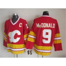 Calgary Flames #9 Lanny McDonald Red CCM Throwback Stitched NHL Jersey