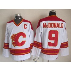 Calgary Flames #9 Lanny McDonald White CCM Throwback Stitched NHL Jersey