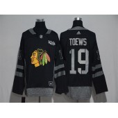 Adidas Chicago Blackhawks #19 Jonathan Toews Black 1917-2017 100th Anniversary Stitched NHL Jersey