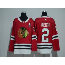 Adidas Chicago Blackhawks #2 Duncan Keith Red Home Authentic Stitched NHL Jersey