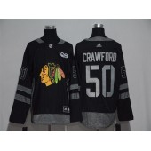 Adidas Chicago Blackhawks #50 Corey Crawford Black 1917-2017 100th Anniversary Stitched NHL Jersey
