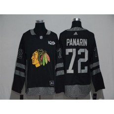 Adidas Chicago Blackhawks #72 Artemi Panarin Black 1917-2017 100th Anniversary Stitched NHL Jersey
