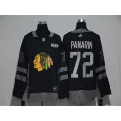 Adidas Chicago Blackhawks #72 Artemi Panarin Black 1917-2017 100th Anniversary Stitched NHL Jersey