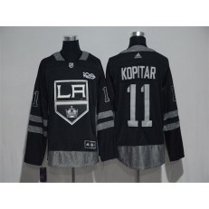 Adidas Los Angeles Kings #11 Anze Kopitar Black 1917-2017 100th Anniversary Stitched NHL Jersey