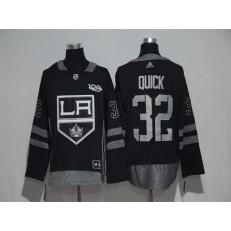 Adidas Los Angeles Kings #32 Jonathan Quick Black 1917-2017 100th Anniversary Stitched NHL Jersey