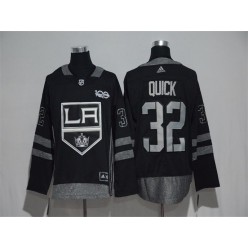 Adidas Los Angeles Kings #32 Jonathan Quick Black 1917-2017 100th Anniversary Stitched NHL Jersey