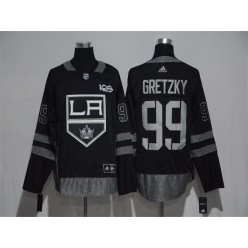 Adidas Los Angeles Kings #99 Wayne Gretzky Black 1917-2017 100th Anniversary Stitched NHL Jersey
