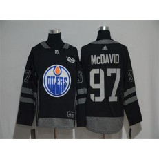 Adidas Edmonton Oilers #97 Connor McDavid Black 1917-2017 100th Anniversary Stitched NHL Jersey